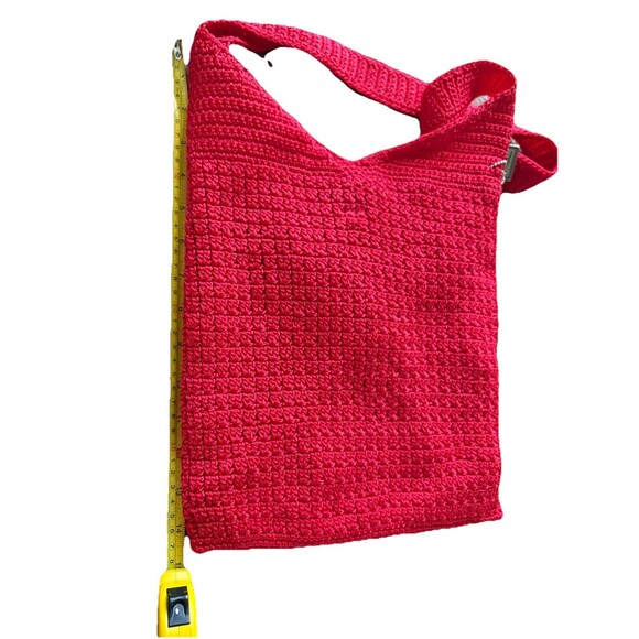 Jacqueline Ferrar Red Crochet Woven Shoulder Bag NWOT Handbag Purse Boho Hobo - Picture 7 of 8